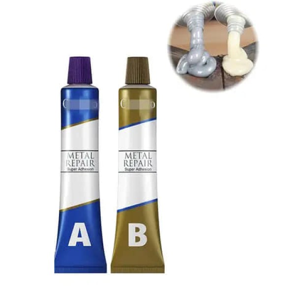 Metal Repair past Heavy Duty for Metal Repairing, Metal Pro Metal Repair Gel,  Permanent Metal Repair Paste, Magic Welding Glue for Metal, Industrial Heat Resistance Cold Weld Metal Repair Paste Resistant Glue Set of 2 Tubes (100g)